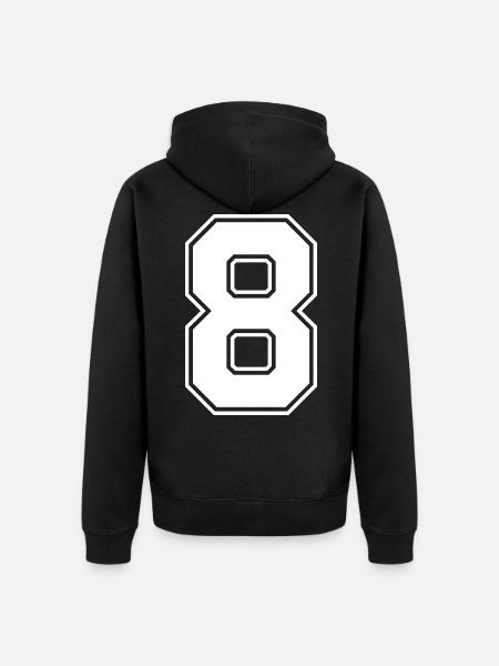 Maillot à 8 chiffres - Veste à capuche bio Premium Unisexe - noir