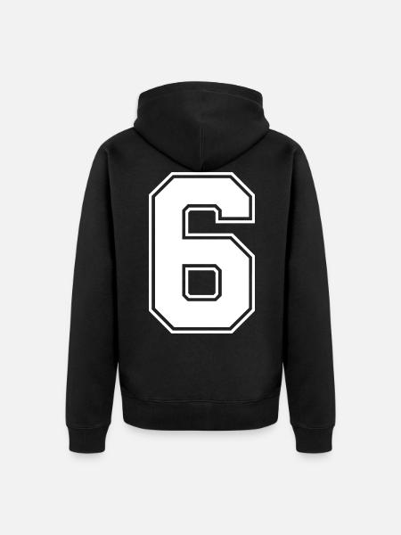 Maillot numéro 6 - Veste à capuche bio Premium Unisexe - noir