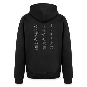 Symboles électriques - Interrupteurs - Veste à capuche bio Premium Unisexe - noir - Dos - Nico (187cm)