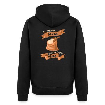 The right flour makes the perfect pizza - Unisex Premium Organic Zip Hoodie - black - Back - Nico (187cm)