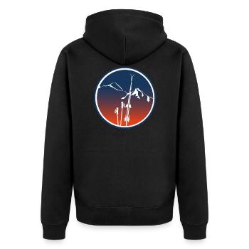 montagne alpes ski leewarddesign - Veste à capuche bio Premium Unisexe - noir - Dos - Nico (187cm)