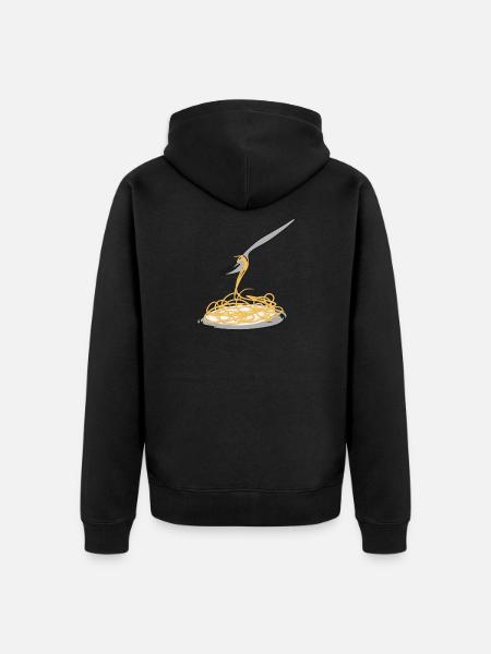 spaghetti symbol - Unisex Premium Organic Zip Hoodie - black