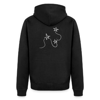 star star - Unisex Premium Organic Zip Hoodie - black - Back - Nico (187cm)