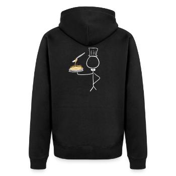kochen koch - Unisex Premium Bio Zip Hoodie - Schwarz - Hinten - Nico (187cm)