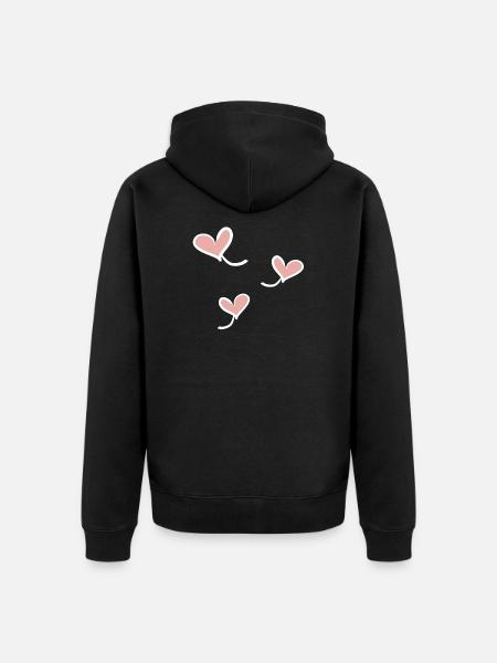 three hearts - Unisex Premium Organic Zip Hoodie - black