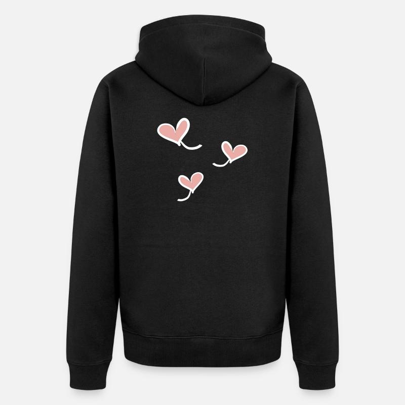 trois cœurs - Veste à capuche bio Premium Unisexe - noir