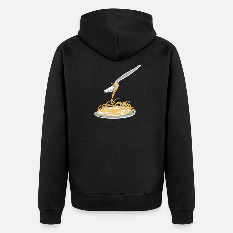 Spaghetti nudeln - Unisex Premium Bio Zip Hoodie - Schwarz