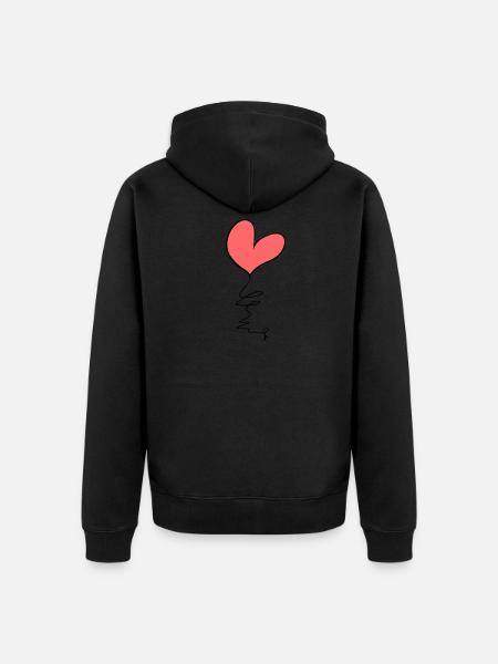 heart symbol - Unisex Premium Organic Zip Hoodie - black
