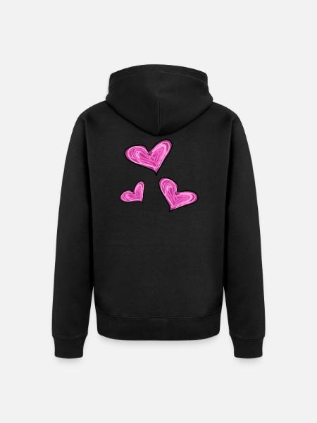 Heart Heart - Unisex Premium Organic Zip Hoodie - black