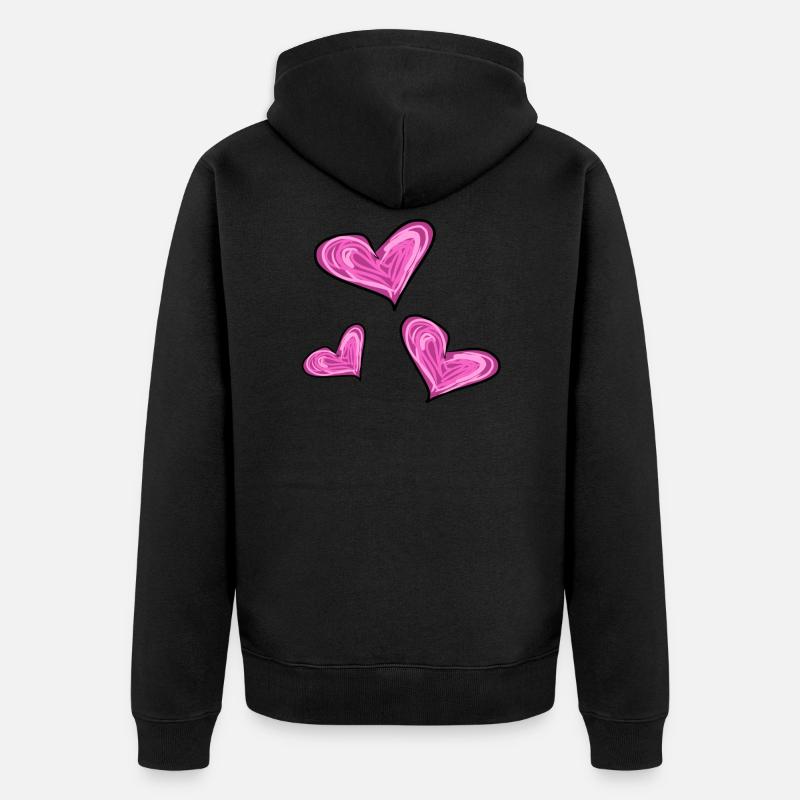 Herzen Herz - Unisex Premium Bio Zip Hoodie - Schwarz