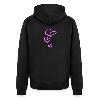 hearts heart - Unisex Premium Organic Zip Hoodie - black - Back - Nico (187cm)