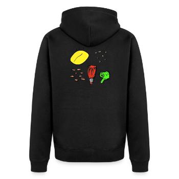 eat potato - Unisex Premium Organic Zip Hoodie - black - Back - Nico (187cm)