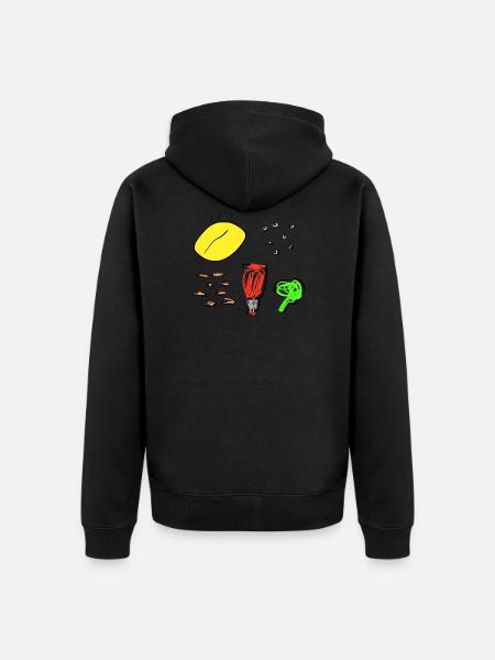 eat potato - Unisex Premium Organic Zip Hoodie - black