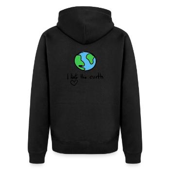 Dear Earth - Unisex Premium Organic Zip Hoodie - black - Back - Nico (187cm)