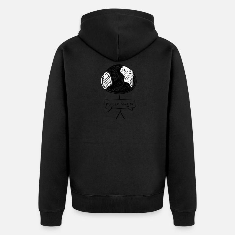 Klimawandel Klimaschutz - Unisex Premium Bio Zip Hoodie - Schwarz