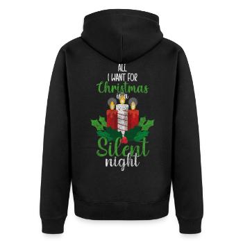 Winter Christmas Tree Reindeer - Unisex Premium Organic Zip Hoodie - black - Back - Nico (187cm)