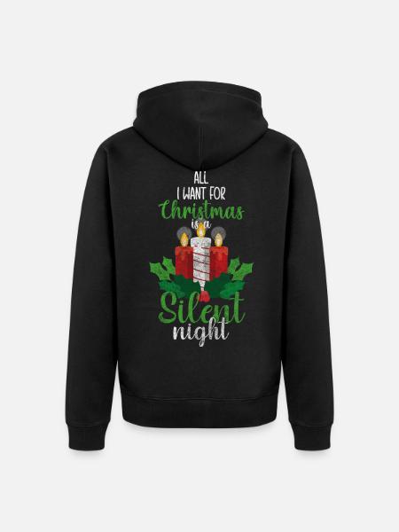 Winter Christmas Tree Reindeer - Unisex Premium Organic Zip Hoodie - black