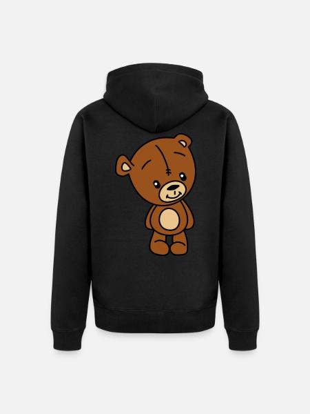 Teddy Bär Kuscheltier - Unisex Premium Bio Zip Hoodie - Schwarz