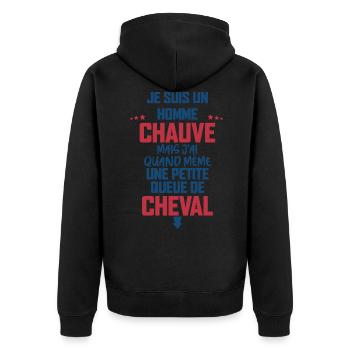 Chauve le meilleur des chauves humour - Veste à capuche bio Premium Unisexe - noir - Dos - Nico (187cm)