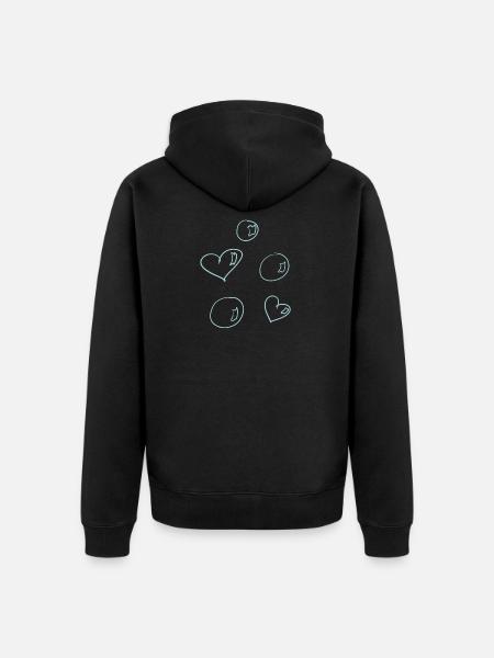 Soap bubbles hearts - Unisex Premium Organic Zip Hoodie - black