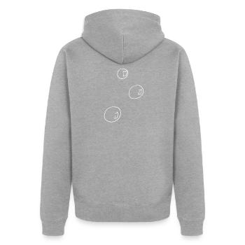 Cercles de bulles de savon - Veste à capuche bio Premium Unisexe - gris chiné - Dos - Nico (187cm)
