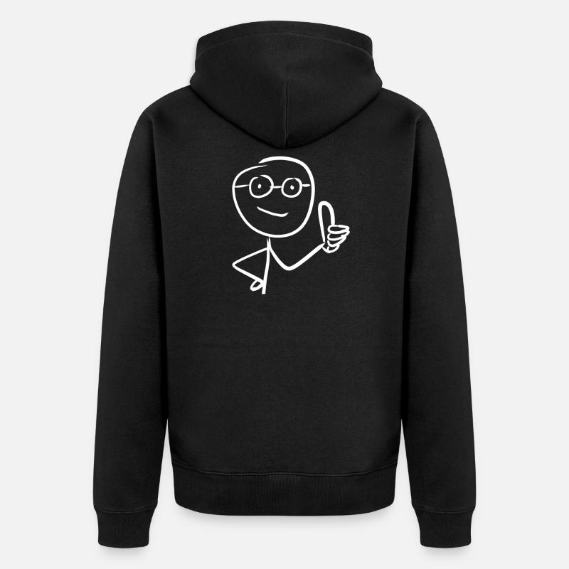 daumen hoch - Unisex Premium Bio Zip Hoodie - Schwarz