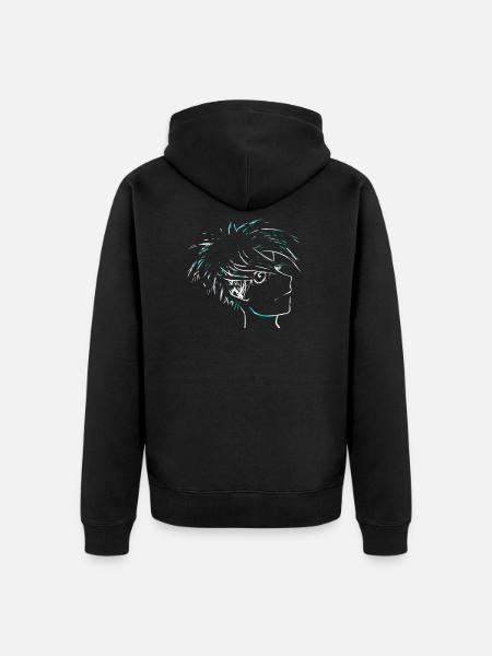 Manga Boy - Unisex Premium Organic Zip Hoodie - black
