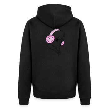 manga sound - Unisex Premium Bio Zip Hoodie - Schwarz - Hinten - Nico (187cm)