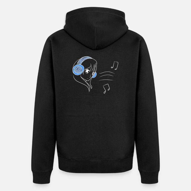 casque manga - Veste à capuche bio Premium Unisexe - noir