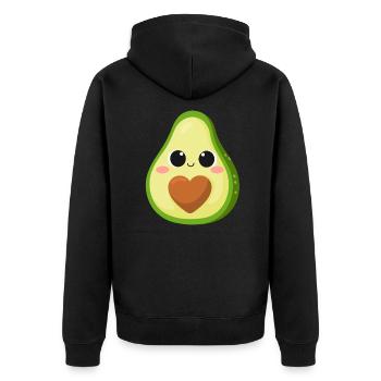 Idée cadeau de t-shirt avocado Fruit - Veste à capuche bio Premium Unisexe - noir - Dos - Nico (187cm)