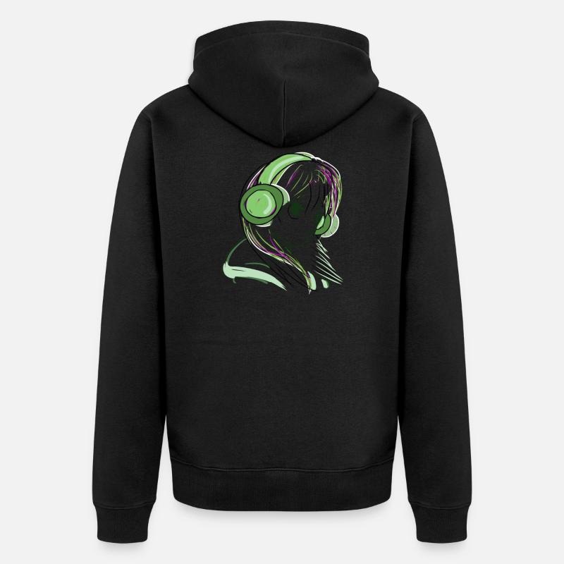 manga vert - Veste à capuche bio Premium Unisexe - noir