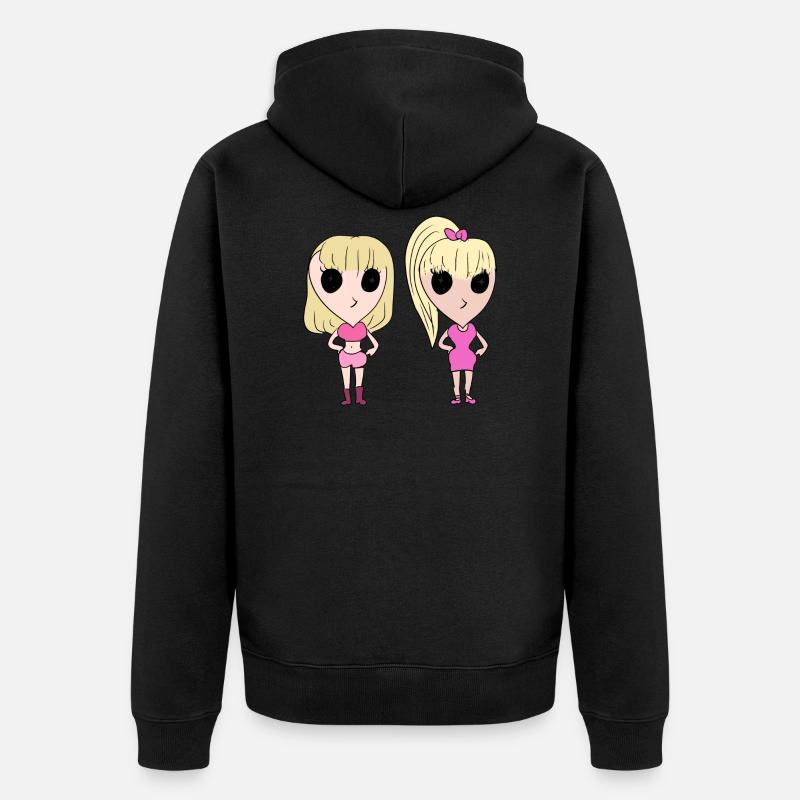 freundschaft freunde - Unisex Premium Bio Zip Hoodie - Schwarz