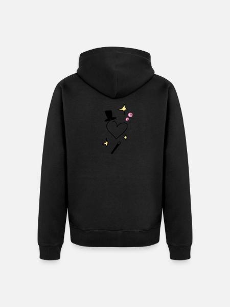 Magician heart - Unisex Premium Organic Zip Hoodie - black