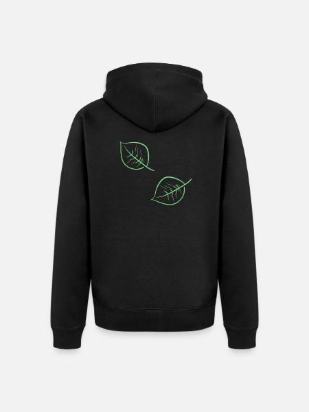 leaves tree - Unisex Premium Organic Zip Hoodie - black