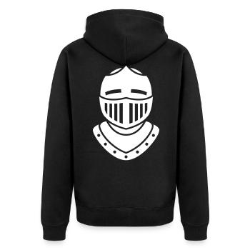 Knight Helmet - Unisex Premium Organic Zip Hoodie - black - Back - Nico (187cm)