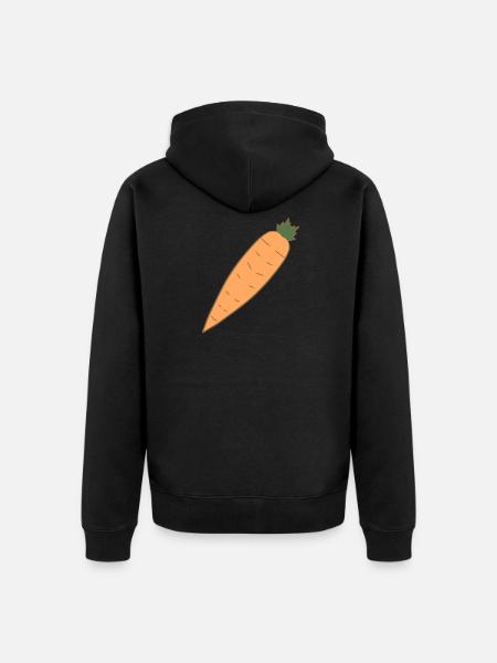 carrot vegetables - Unisex Premium Organic Zip Hoodie - black