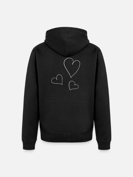 heart hearts - Unisex Premium Organic Zip Hoodie - black