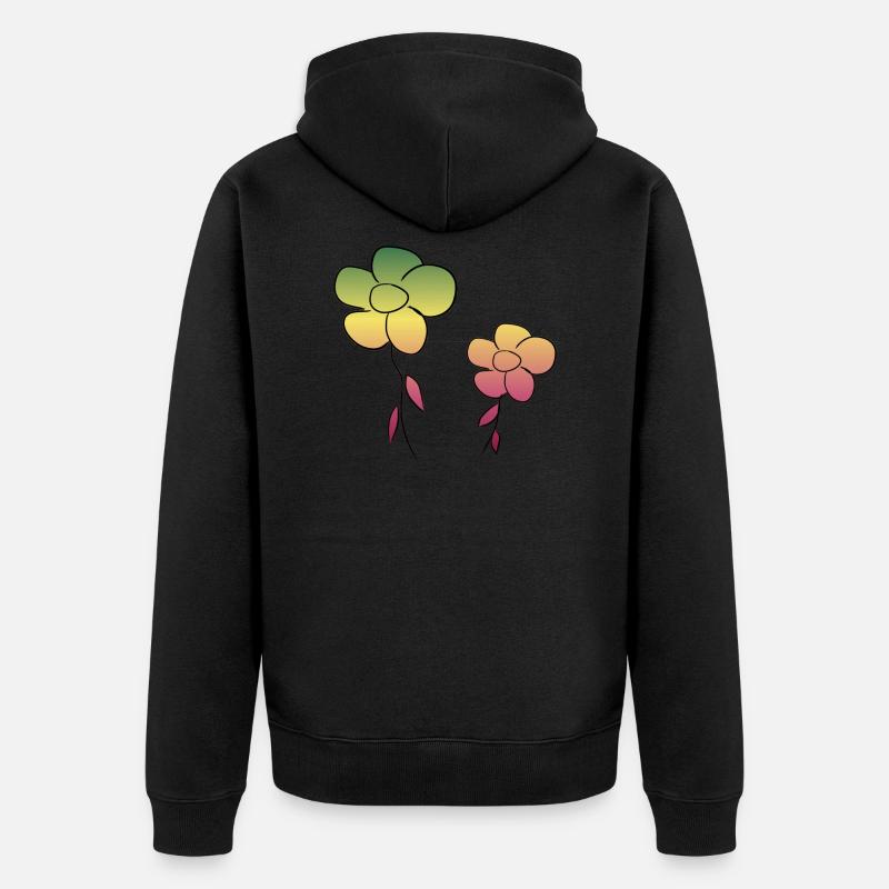 fleurs - Veste à capuche bio Premium Unisexe - noir