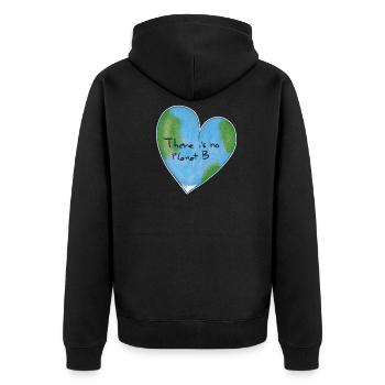 changement climatique cœur protection du climat - Veste à capuche bio Premium Unisexe - noir - Dos - Nico (187cm)