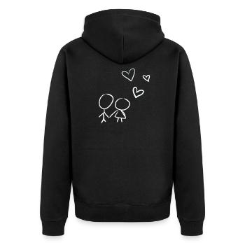 amoureux du cœur chers cœurs Saint-Valentin - Veste à capuche bio Premium Unisexe - noir - Dos - Nico (187cm)