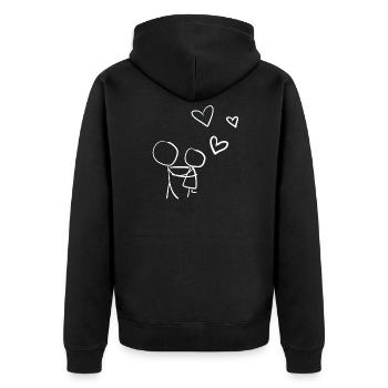 amoureux du cœur chers cœurs Saint-Valentin - Veste à capuche bio Premium Unisexe - noir - Dos - Nico (187cm)