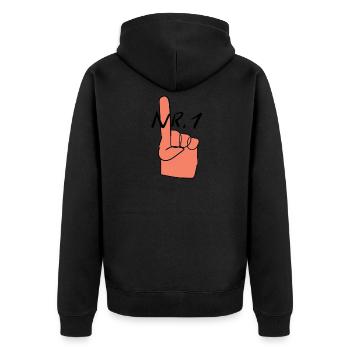fußball gewinnen gewinner team sport - Unisex Premium Bio Zip Hoodie - Schwarz - Hinten - Nico (187cm)