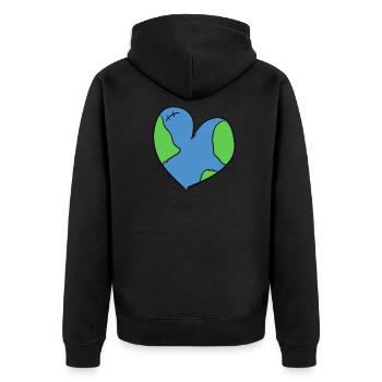 changement climatique cœur protection du climat climat terre - Veste à capuche bio Premium Unisexe - noir - Dos - Nico (187cm)