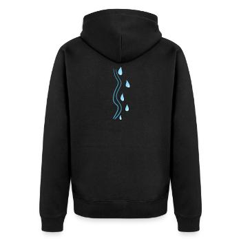 line drops water stroke symbol - Unisex Premium Organic Zip Hoodie - black - Back - Nico (187cm)