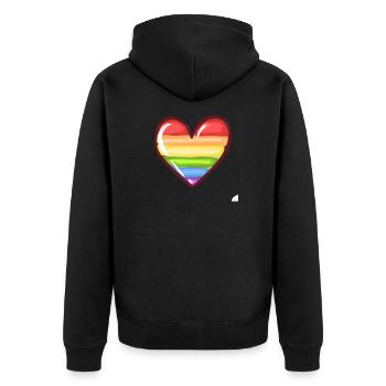 rainbow lgbt love heart symbol - Unisex Premium Organic Zip Hoodie - black - Back - Nico (187cm)