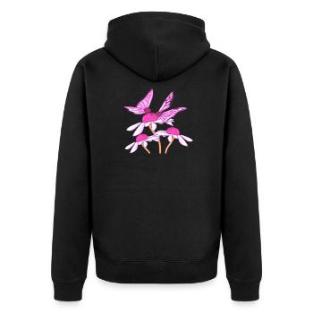 butterfly flowers flower plant spring - Unisex Premium Organic Zip Hoodie - black - Back - Nico (187cm)