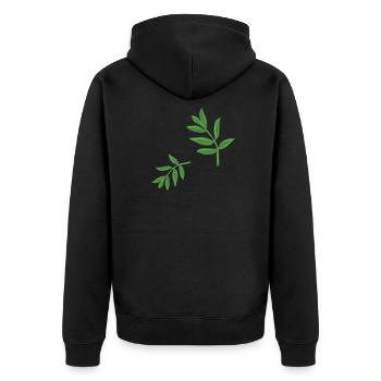 leaves plant spring natural pattern leaf - Unisex Premium Organic Zip Hoodie - black - Back - Nico (187cm)
