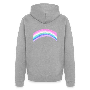 symbole arc-en-ciel couleurs rose - Veste à capuche bio Premium Unisexe - gris chiné - Dos - Nico (187cm)