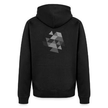 triangle symbol pattern symbol - Unisex Premium Organic Zip Hoodie - black - Back - Nico (187cm)