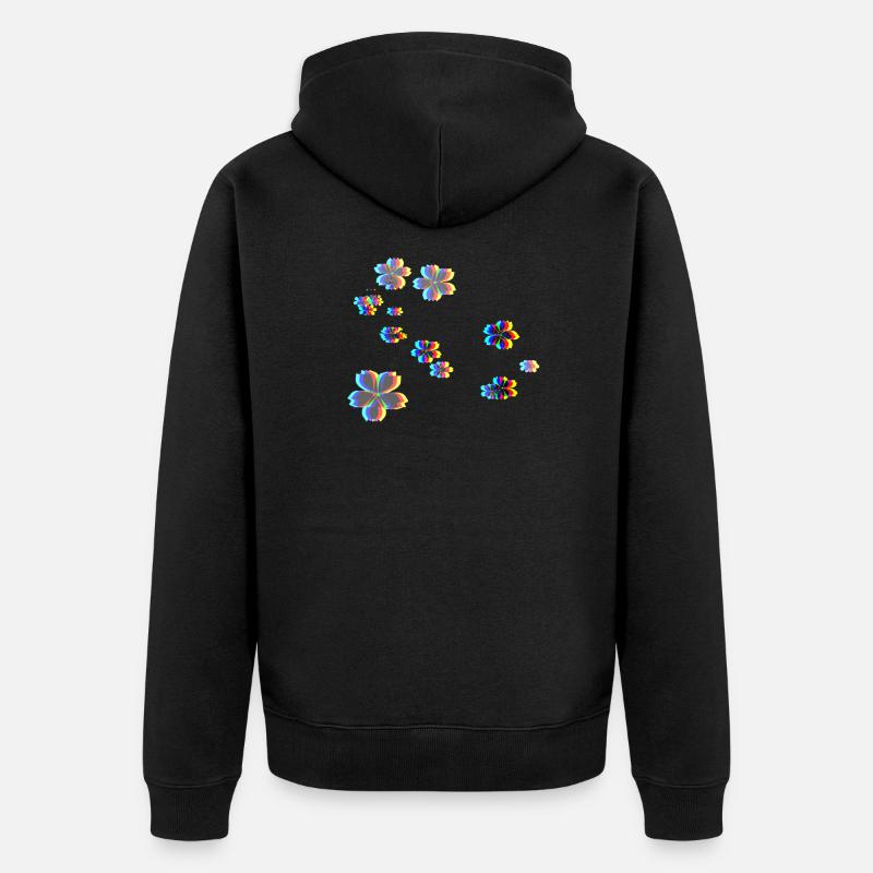 blumen 3d effekt blume symbol - Unisex Premium Bio Zip Hoodie - Schwarz